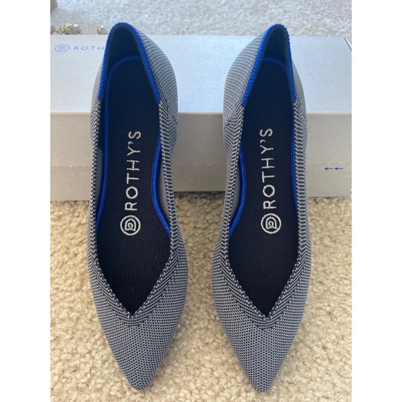 NWT Rothy’s Cloud Grey Birdseye The Point Flat - Picture 3 of 11